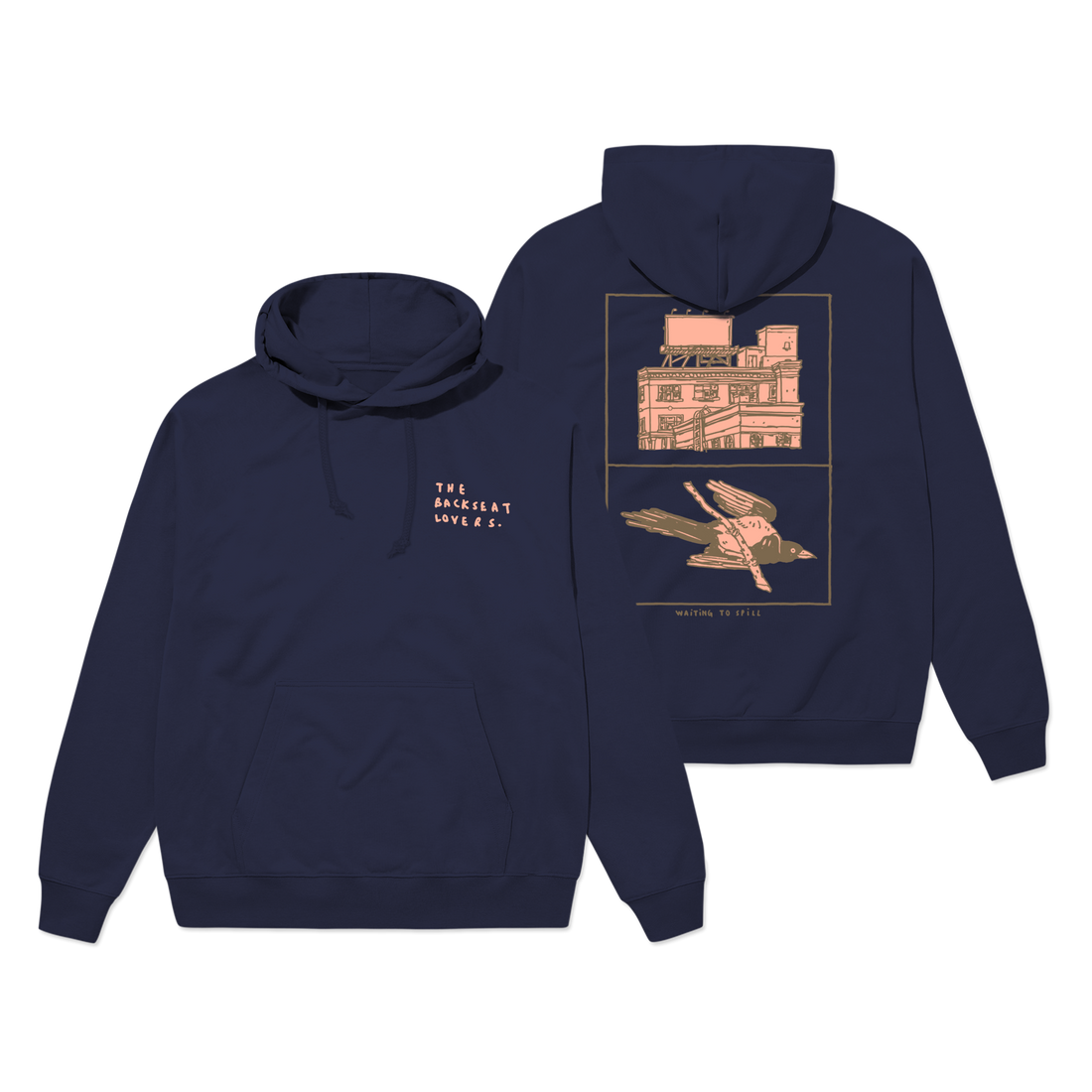 Waiting to Spill Hoodie - Navy